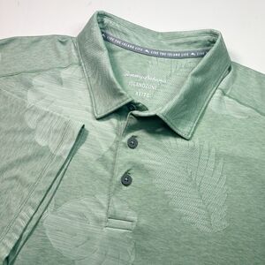 Tommy Bahama Performance Polo Shirt Men' XL Green Leaf Island Zone Tropical Golf